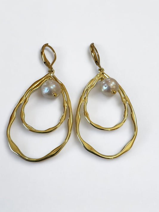 Double Loop Gold Earring
