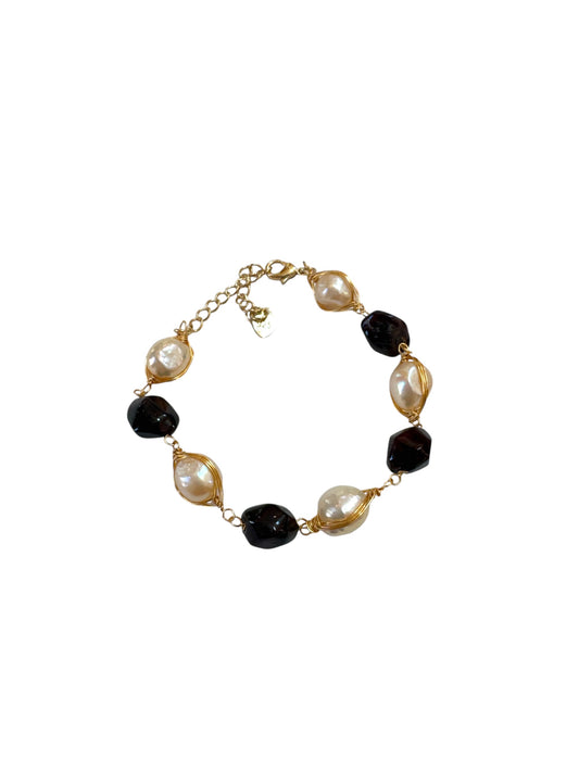 Pearl and Garnet Bracelet