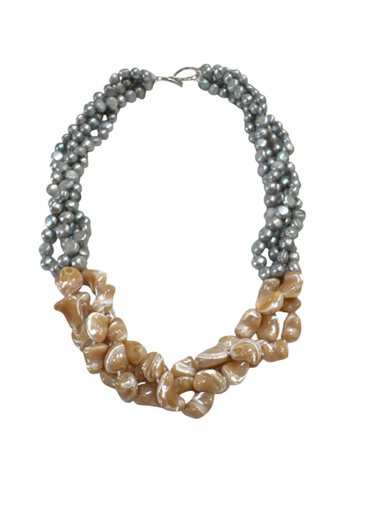 Grey Pearl and Shell Twist