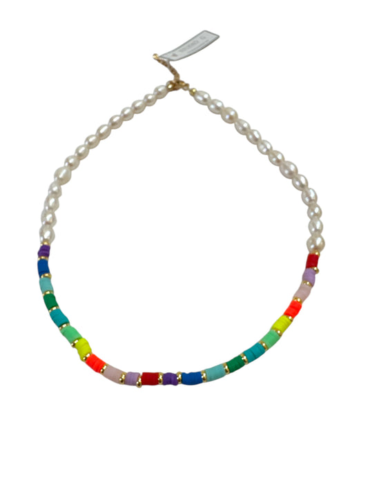 Candy Stripe Pearl Necklace