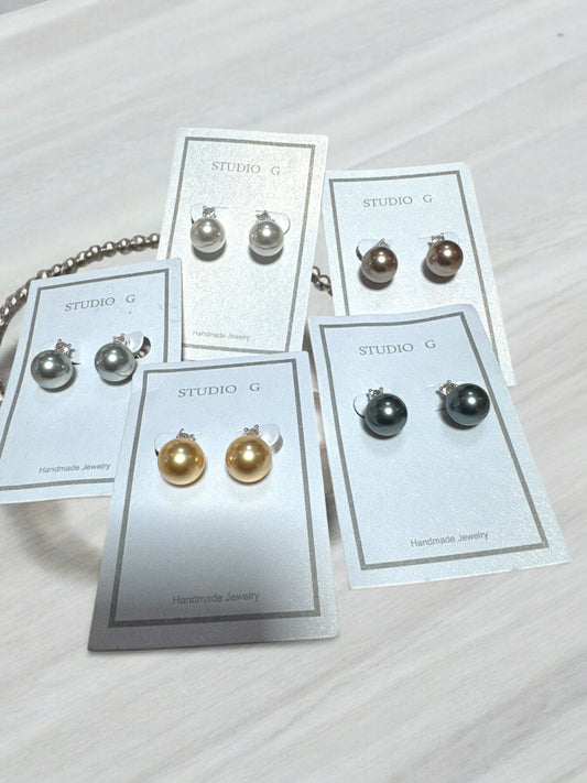 10mm Shell Pearl with CZ Stud