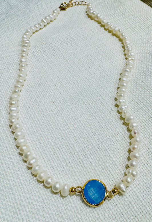 Sweet Freshwater Pearl with Colorful Dot Center